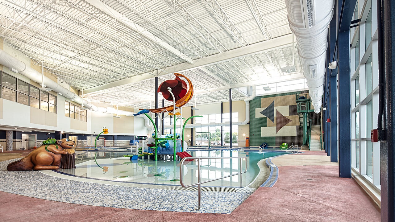 Rendering of modern indoor pool